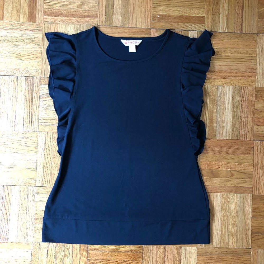 Brooks Brothers Red Fleece Flutter Sleeve Top